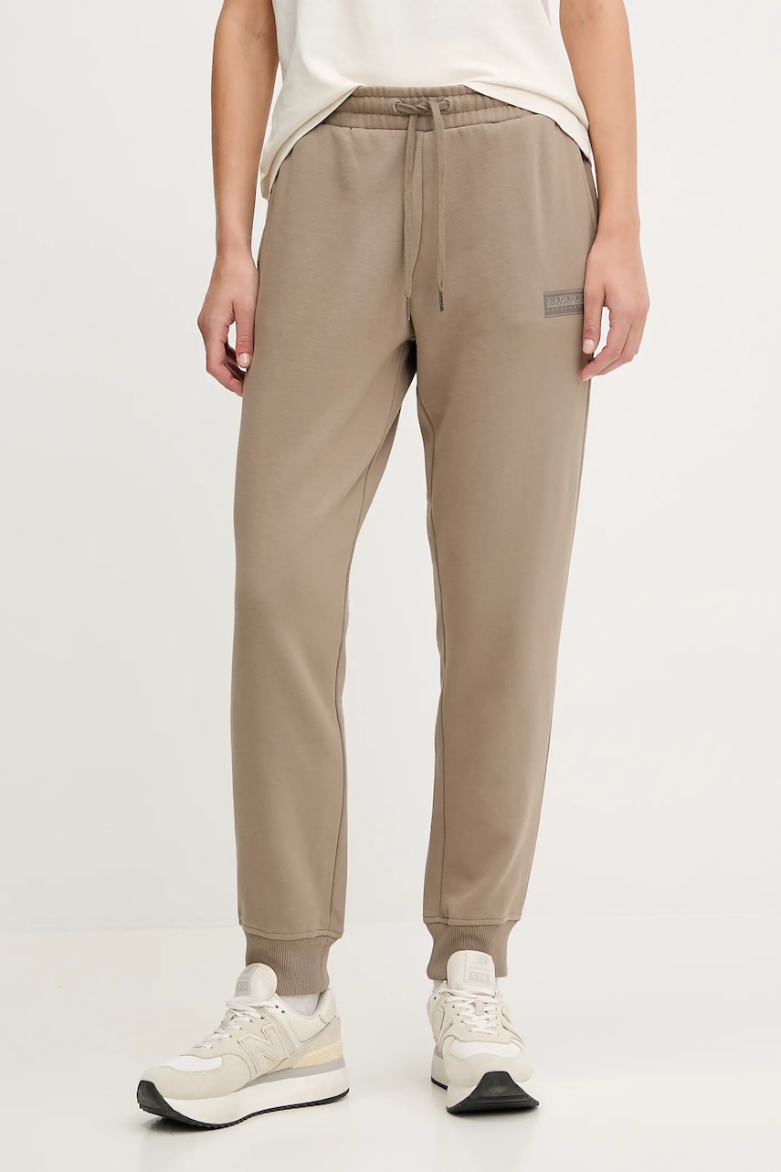 Napapijri pantaloni de trening M-Box culoarea verde, uni, NP0A4HZ6N1T1