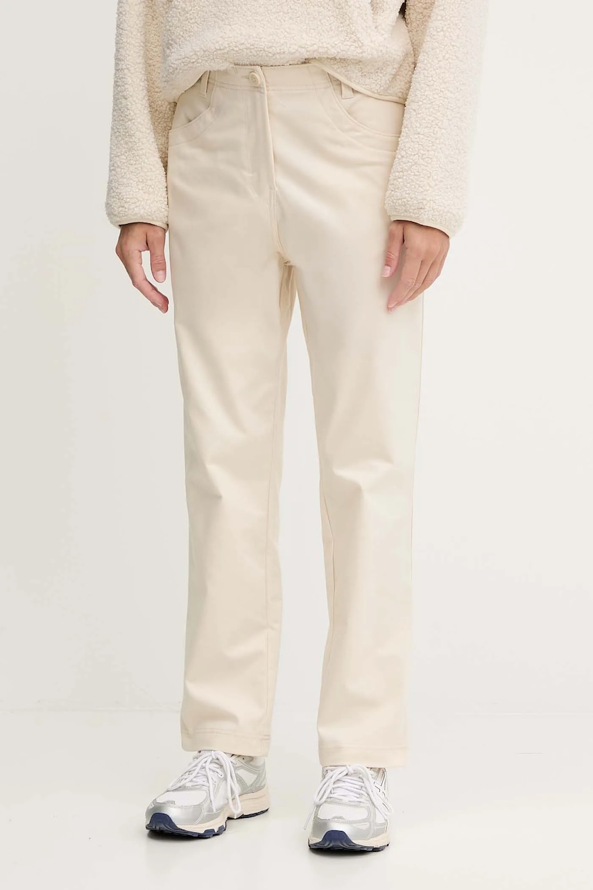 Napapijri pantaloni M-Isarco culoarea bej, drept, high waist, NP0A88XWN1J1