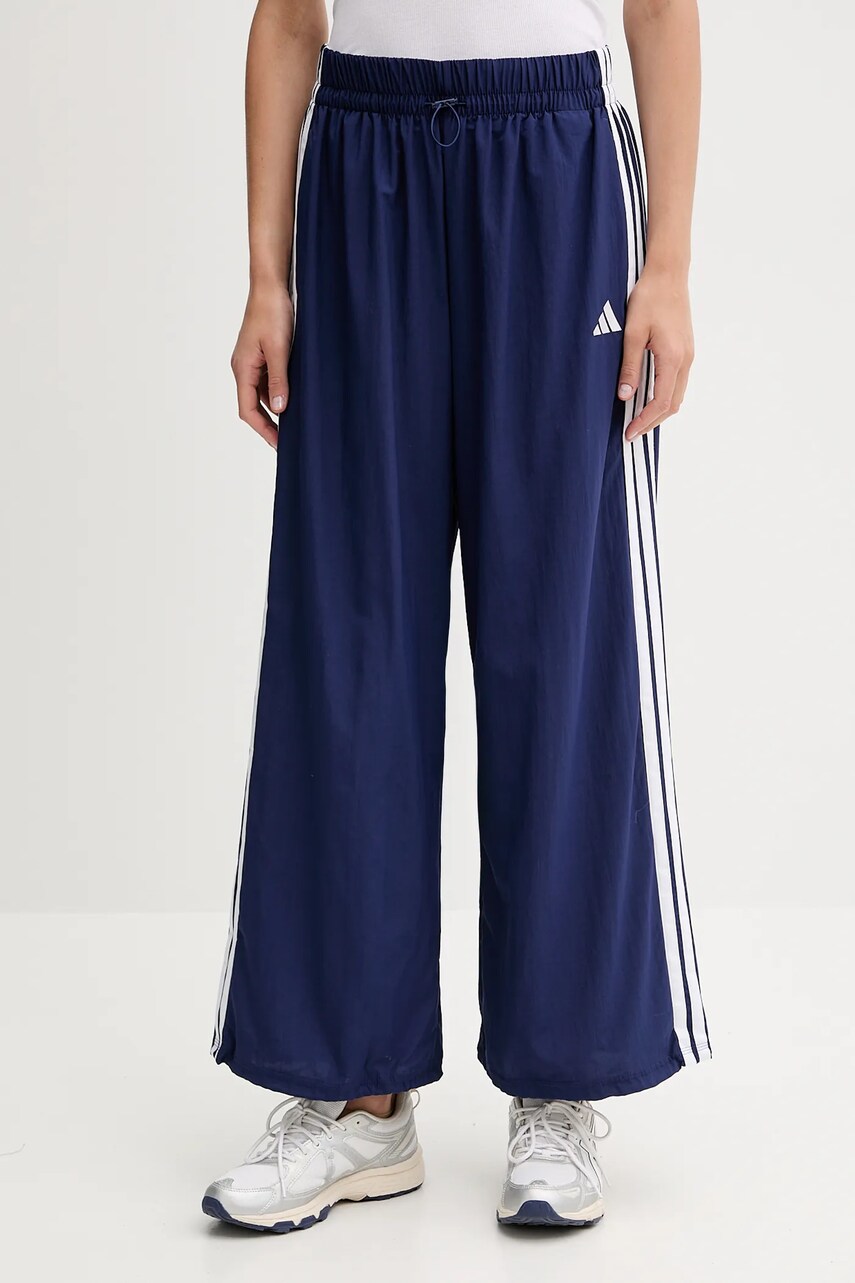 adidas pantaloni de trening Essentials culoarea bleumarin, cu imprimeu, JV5328
