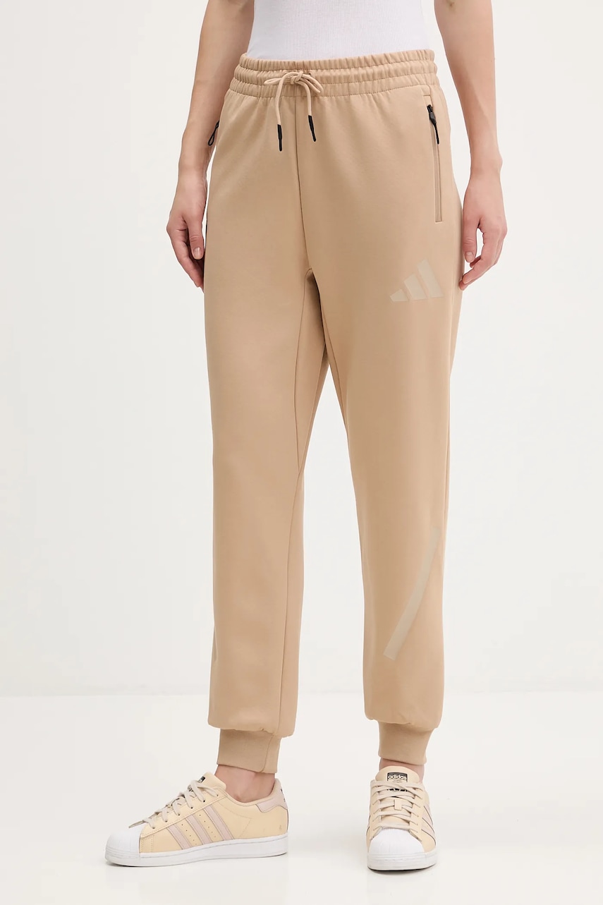 adidas pantaloni de trening x Z.N.E culoarea verde, cu imprimeu, JW7739