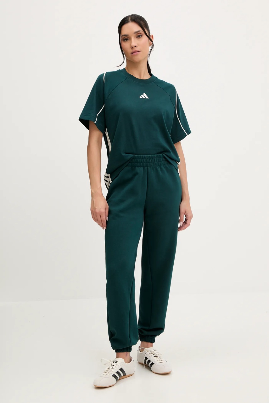 Спортивные штаны adidas Essentials цвет зелёный однотонные JX0443