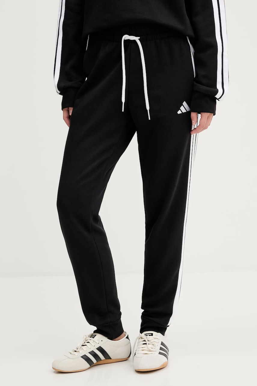 adidas pantaloni de trening Essentials culoarea negru, cu imprimeu, JX2543