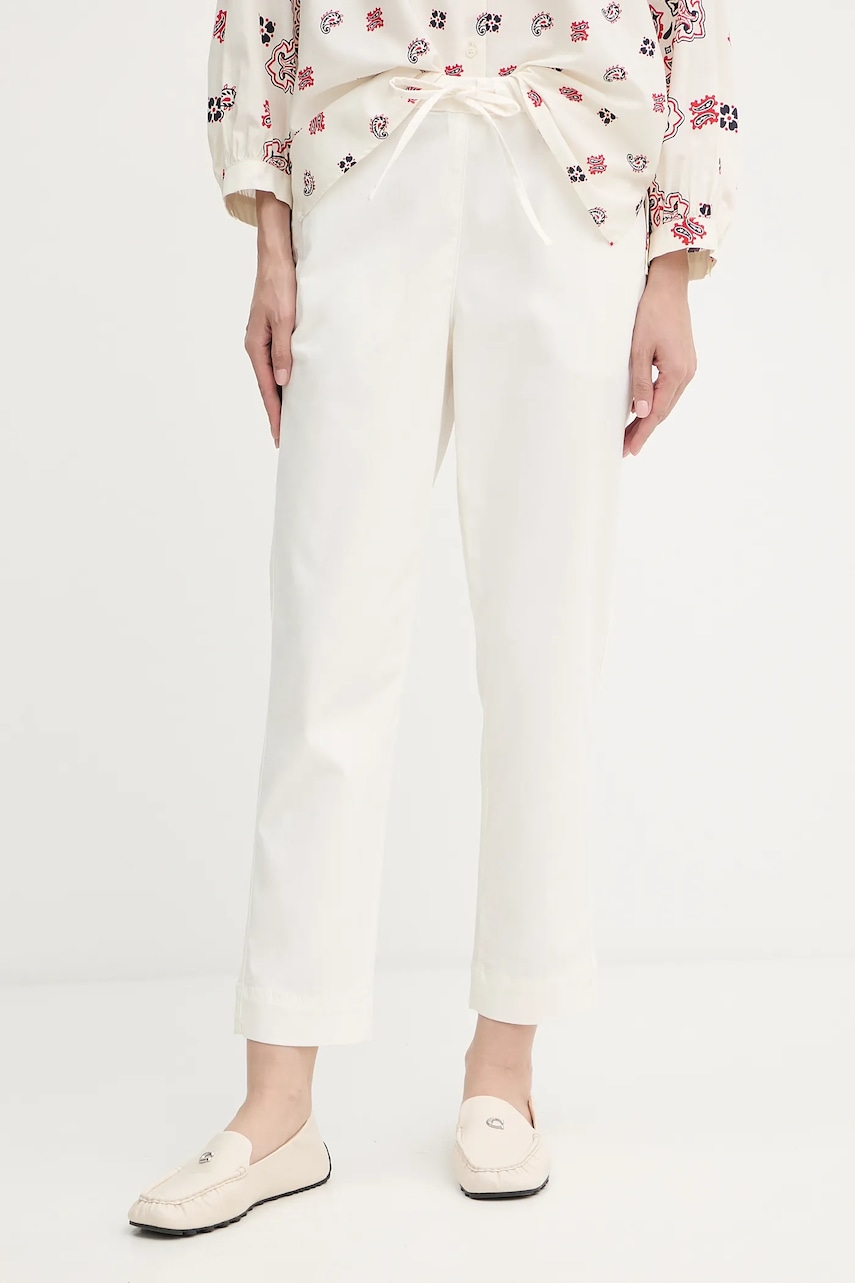 MM pantaloni MARA culoarea alb, drept, high waist, 2526136017600