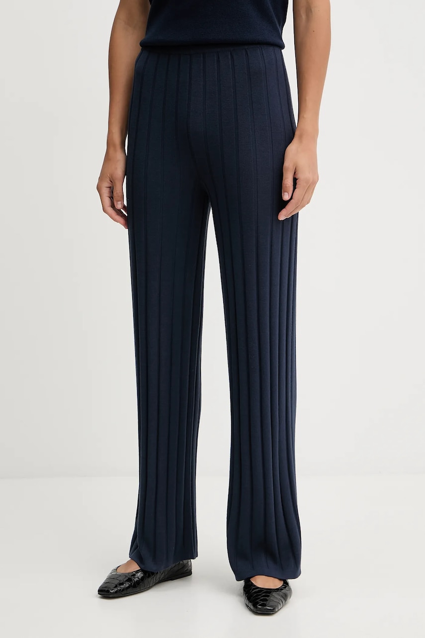 MM pantaloni de trening TEMA culoarea bleumarin, uni, 2526336017600