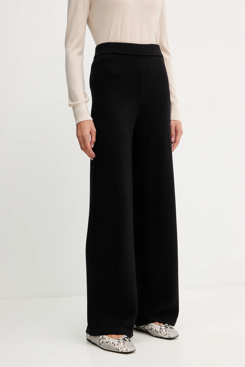 MM pantaloni de trening de lână HAMBURG culoarea negru, uni, 2526336018600