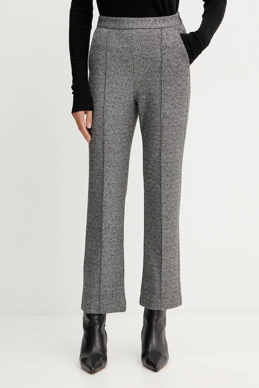 MM pantaloni ORLANDA culoarea maro, lat, high waist, 2526786078600