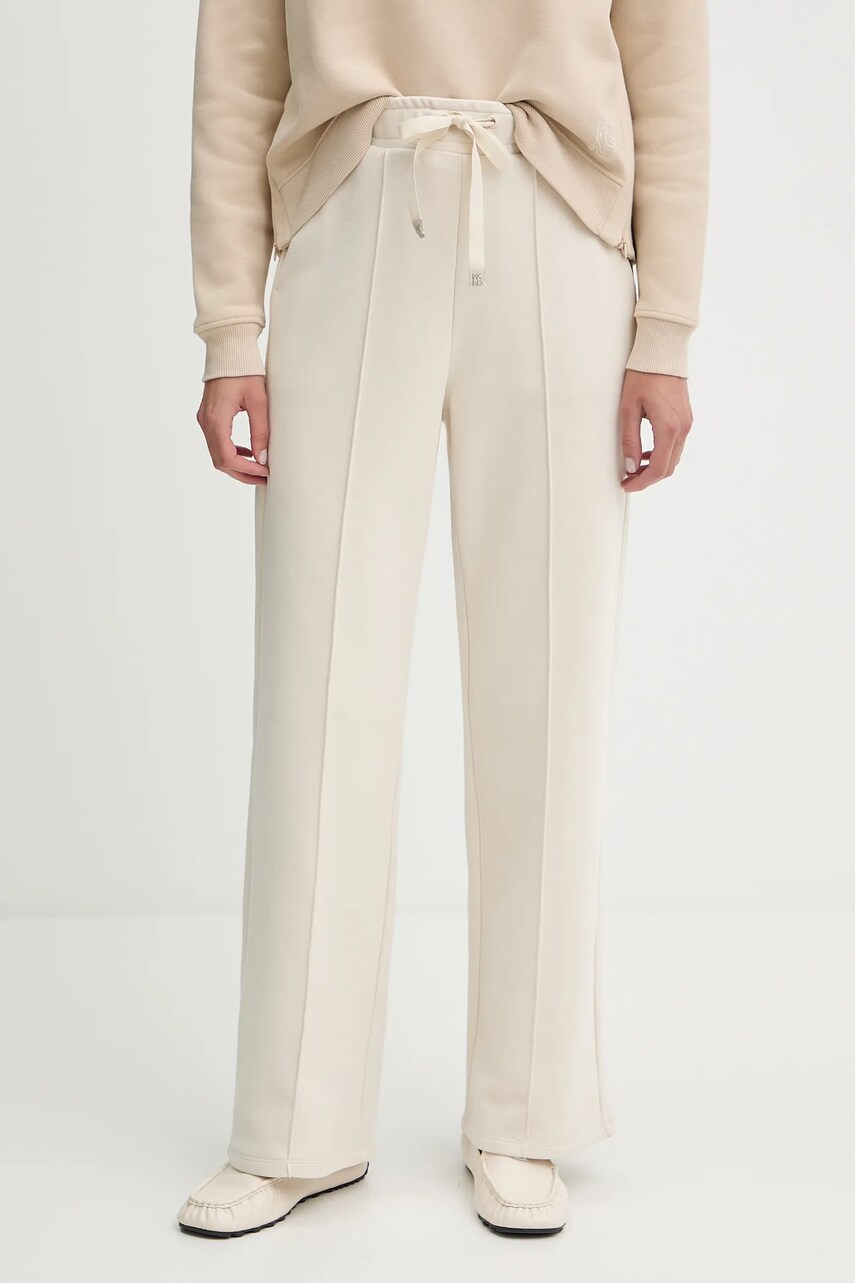 Weekend Max Mara pantaloni de trening FOLK culoarea bej, uni, 2525786011600