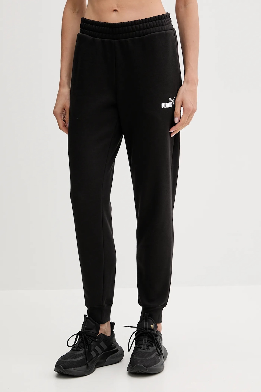 Puma pantaloni de trening culoarea negru, cu imprimeu, 682448