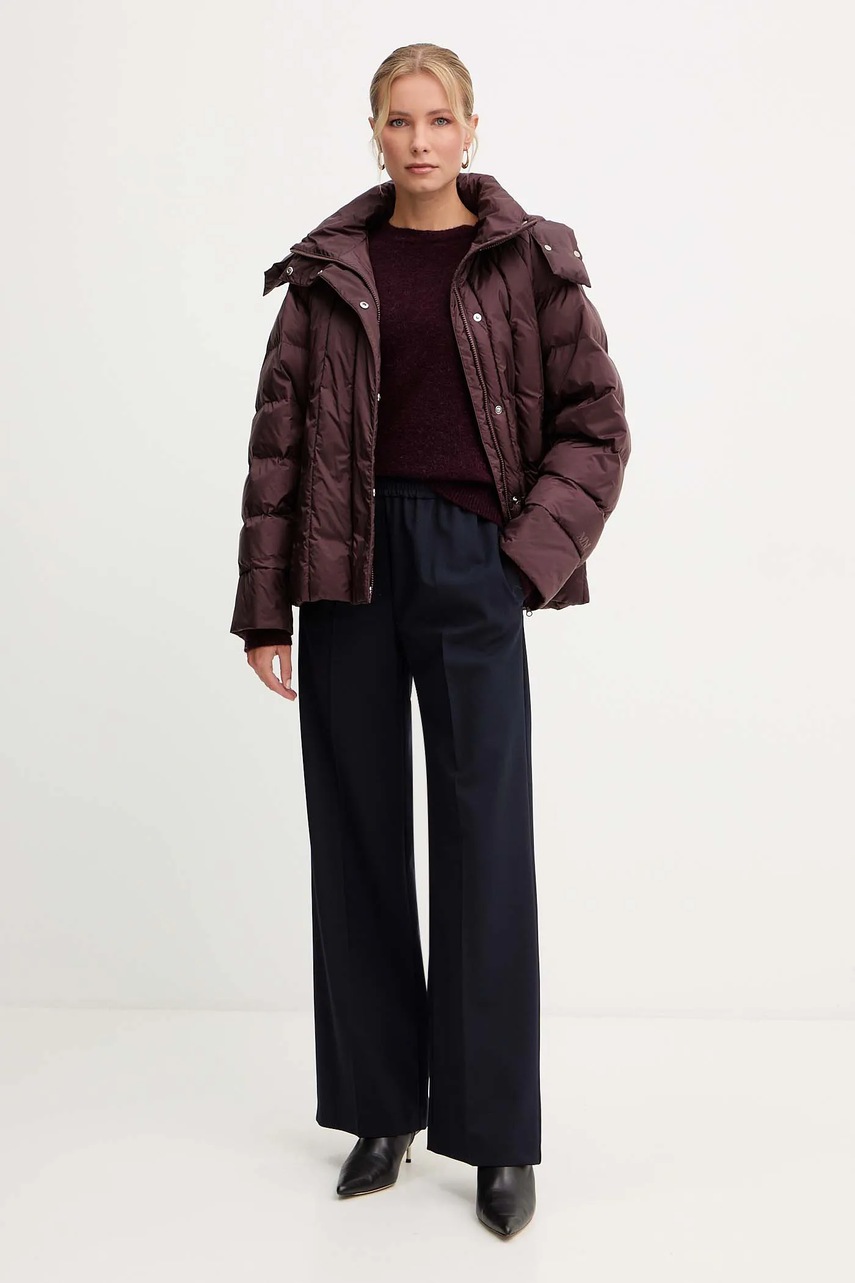 Брюки с добавлением шерсти Weekend Max Mara PETRA цвет синий прямые высокая посадка 2525136032600