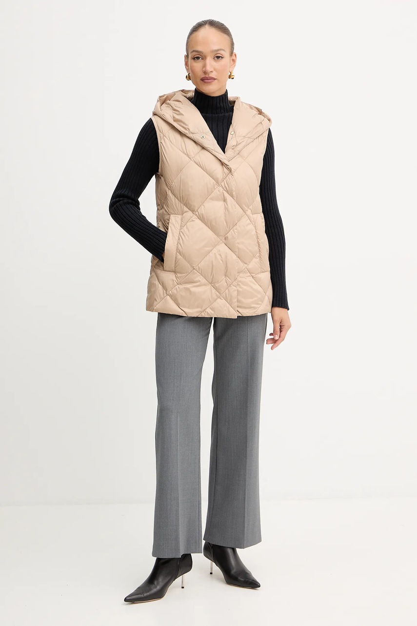 Брюки с добавлением шерсти Weekend Max Mara PETRA цвет серый прямые высокая посадка 2525136032600