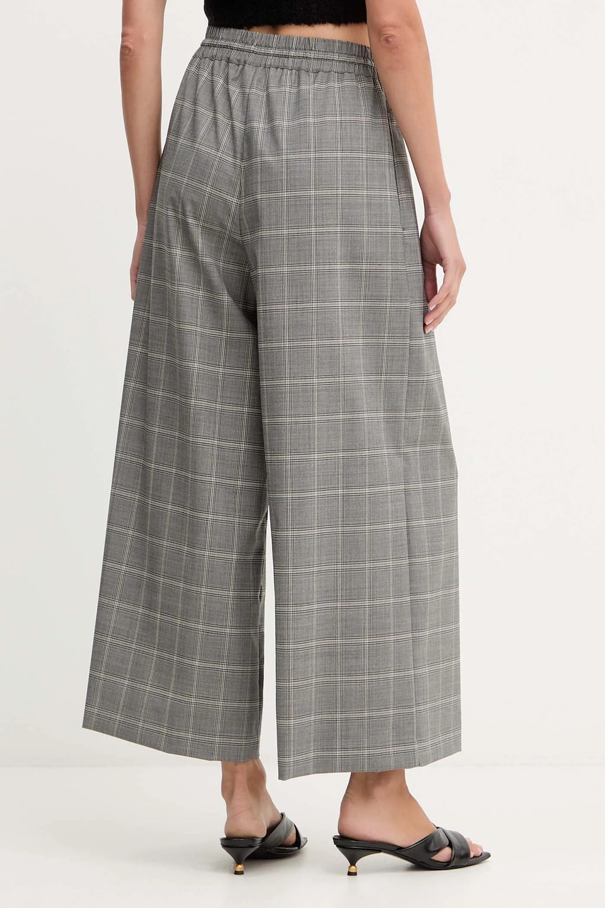 Брюки с добавлением шерсти Weekend Max Mara LUIGI цвет серый широкие высокая посадка 2525136082600