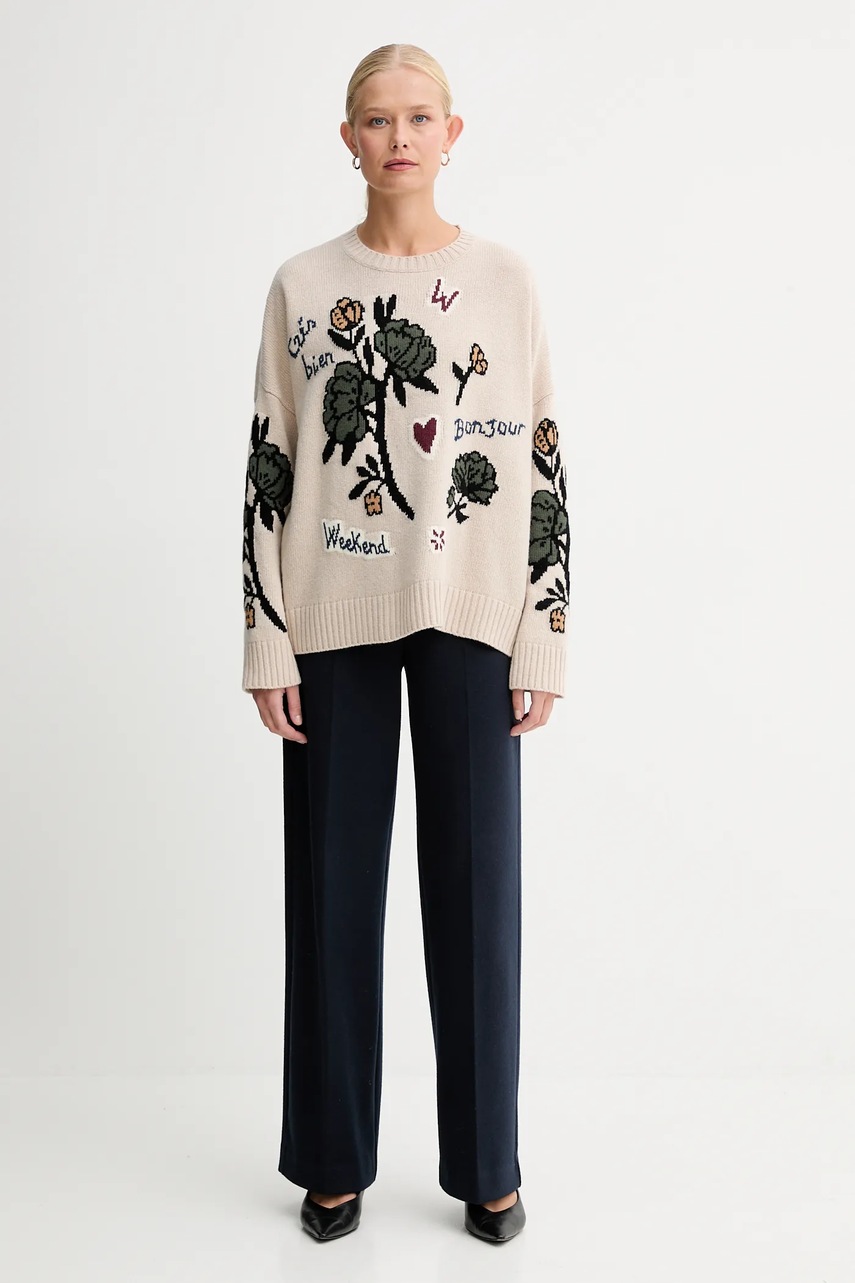 Брюки Weekend Max Mara ZELOTA цвет синий широкие высокая посадка 2525786012600