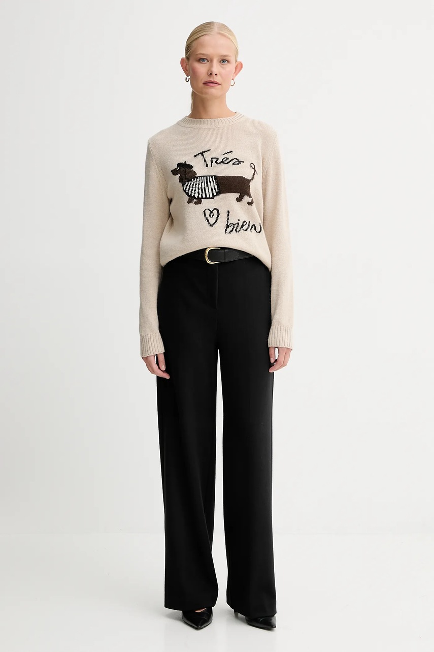 Брюки Weekend Max Mara ZELOTA цвет чёрный широкие высокая посадка 2525786012600