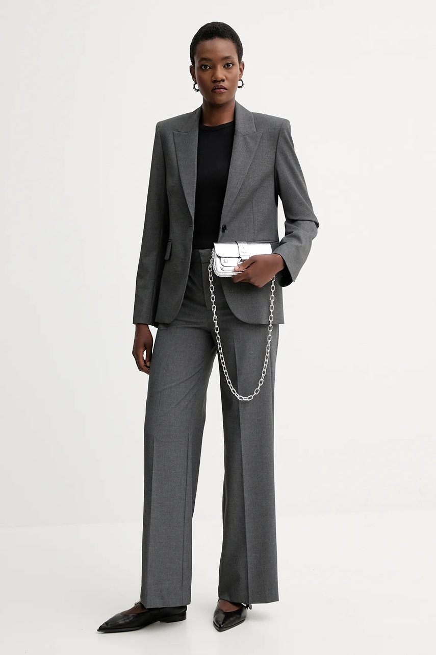 Брюки ZADIG&VOLTAIRE цвет серый широкие высокая посадка WWPA01875