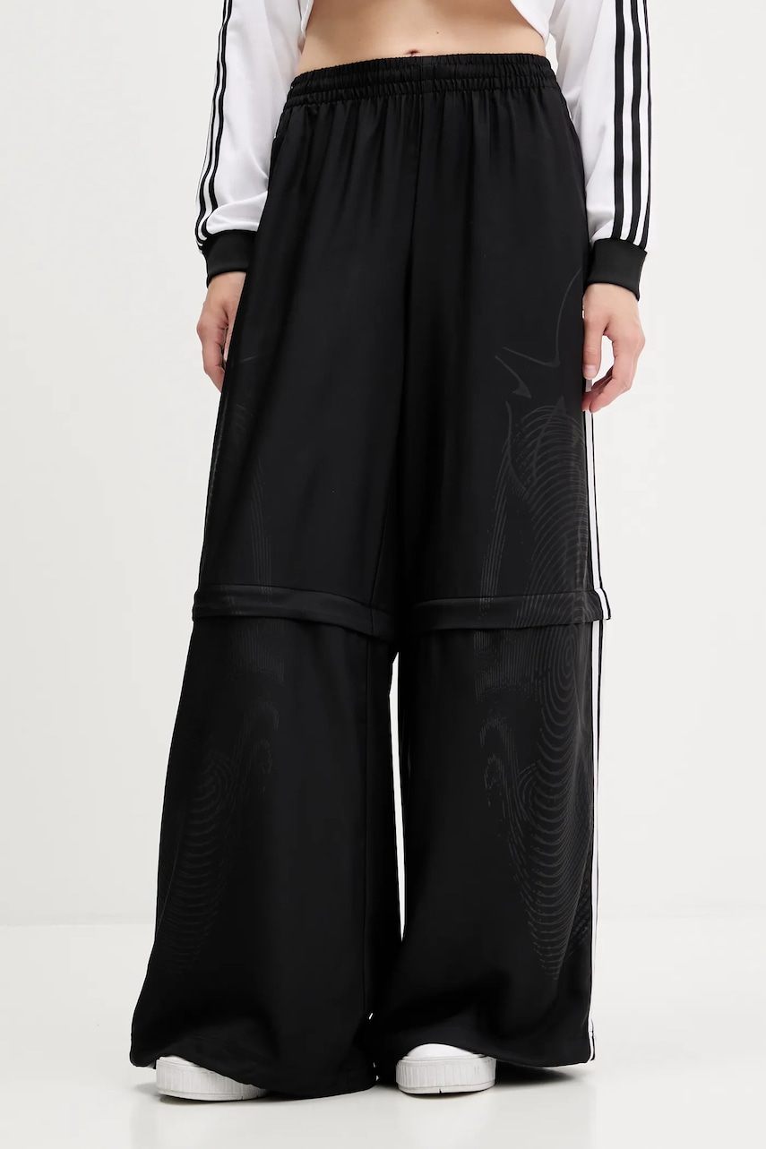 adidas Originals pantaloni de trening Oversized Trackpants culoarea negru, cu imprimeu, KE9783