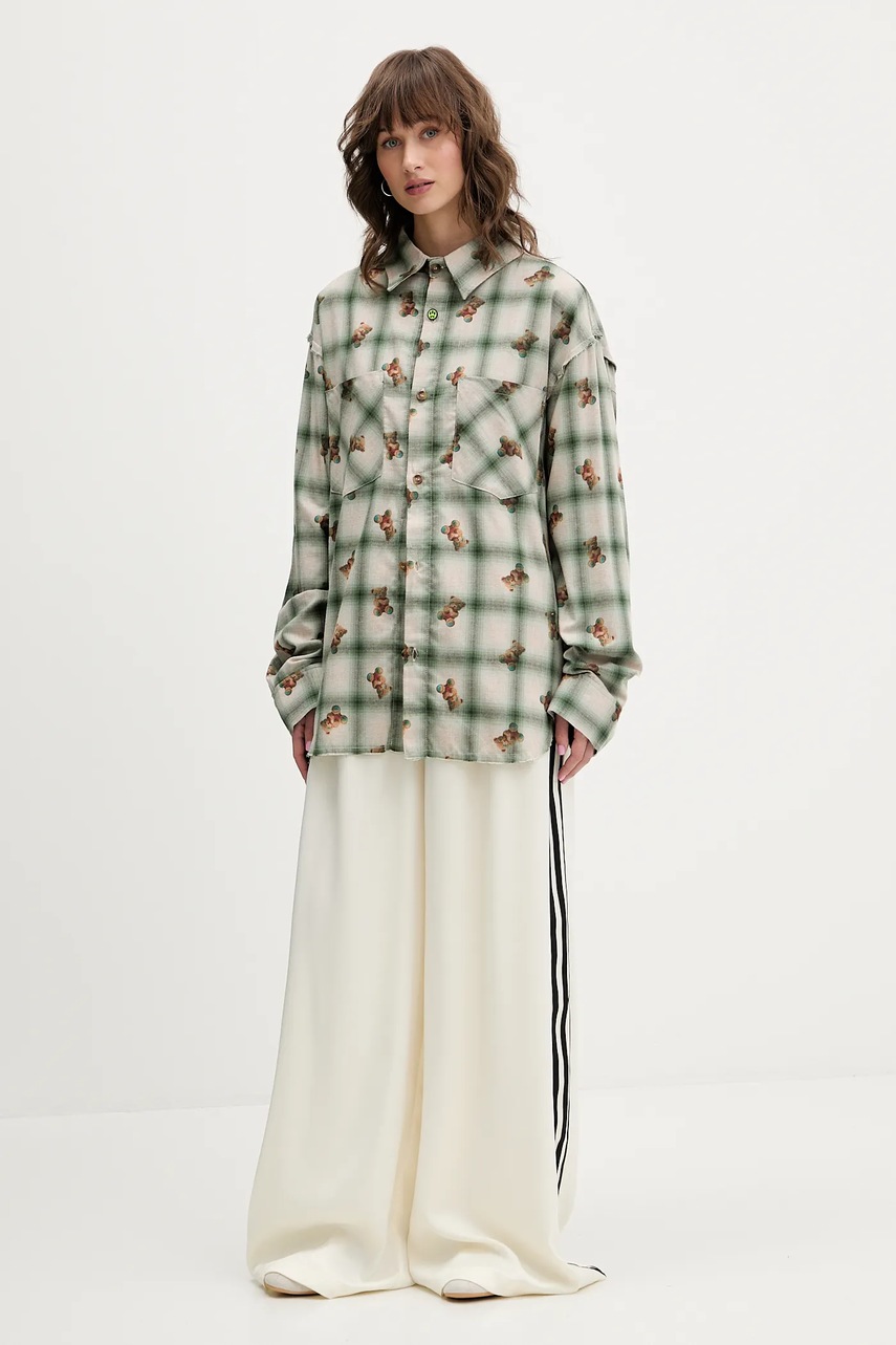 Спортивные штаны adidas Originals Satin Tp Wl цвет бежевый с аппликацией KD2542