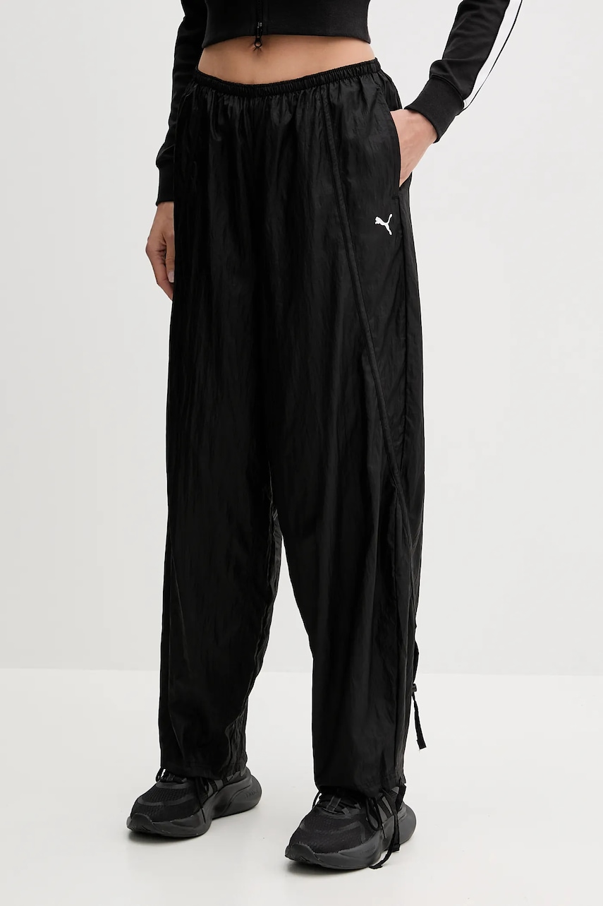 Puma pantaloni de trening culoarea negru, cu imprimeu, 632149