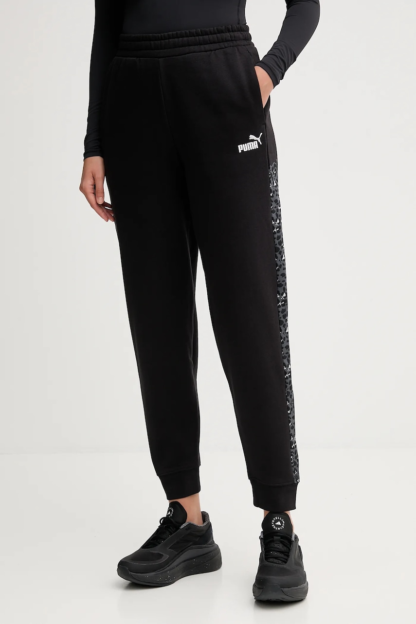 Puma pantaloni de trening culoarea negru, cu model, 688086