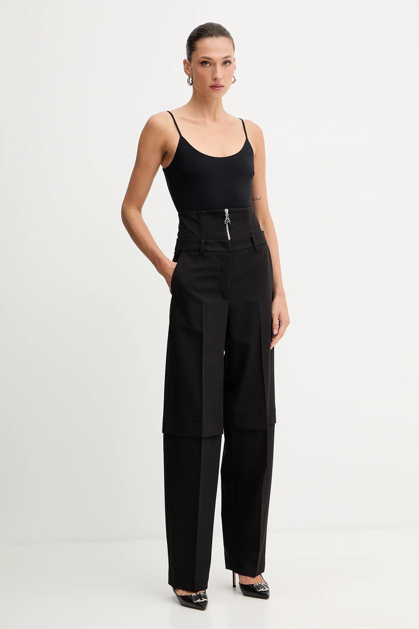 Levně Kalhoty Patrizia Pepe dámské, černá barva, high waist, 2P1706 A498