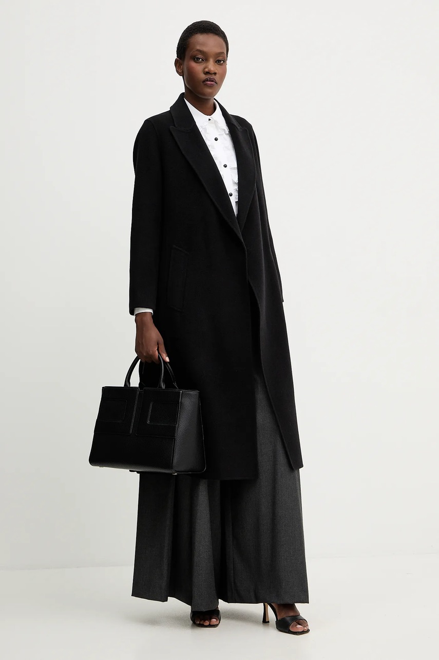 Брюки с шерстью Ermanno Scervino цвет серый широкие высокая посадка D474P303JWR