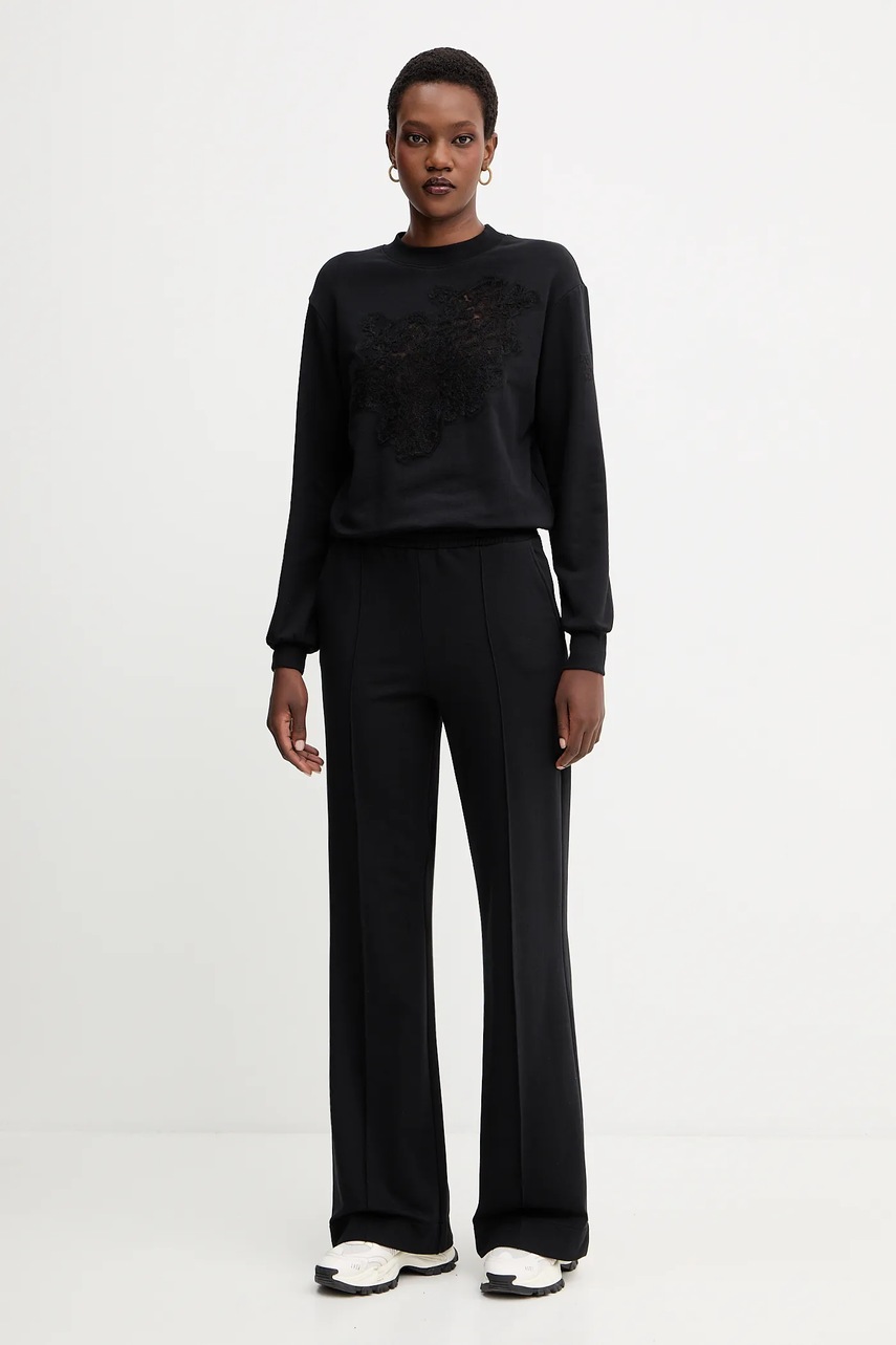 Брюки Ermanno Scervino цвет чёрный широкие высокая посадка D474P606LEM