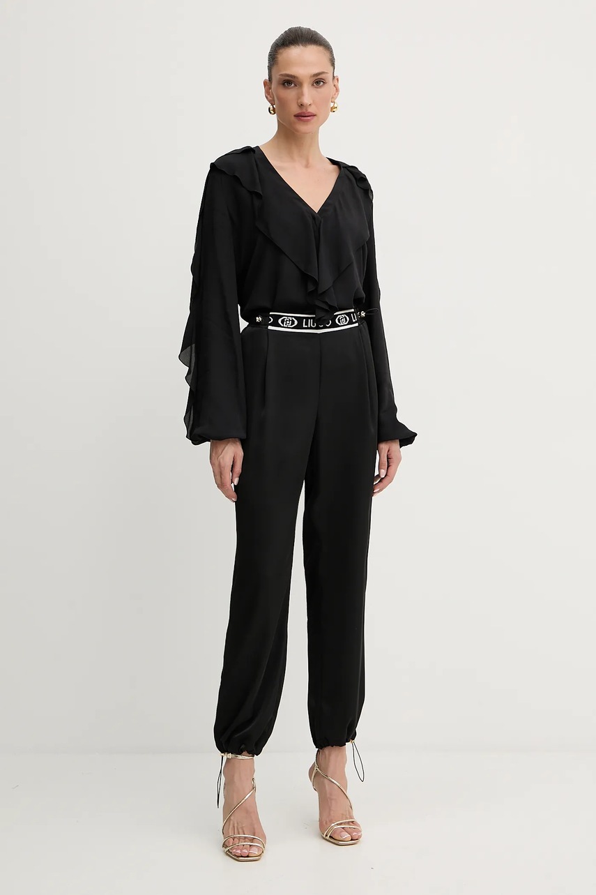 Брюки Liu Jo цвет чёрный прямые высокая посадка TF5192.T004A