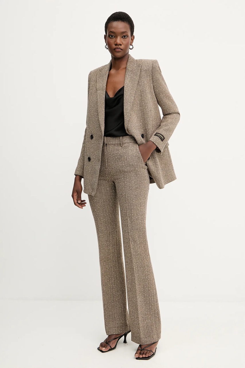 Брюки Ermanno Scervino цвет коричневый клёш высокая посадка 57TP002ED0