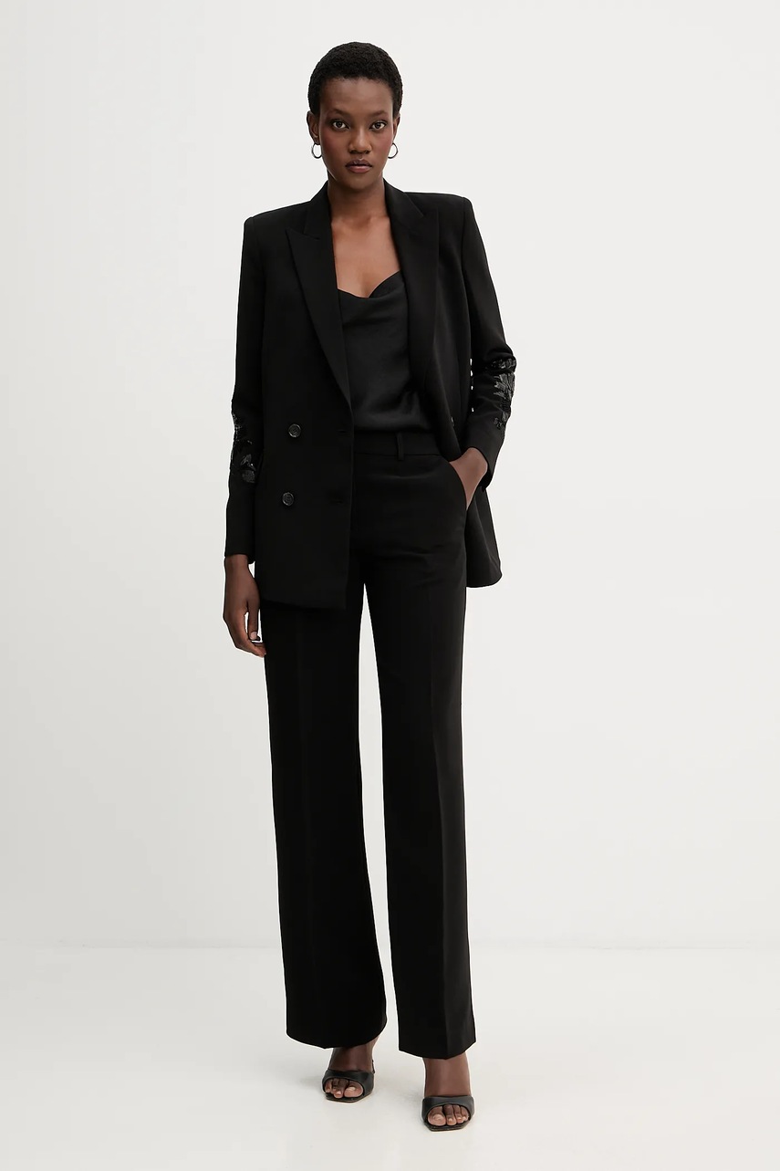 Παντελόνι Ermanno Firenze χρώμα: μαύρο, 57TP024EV0 φωτογραφία