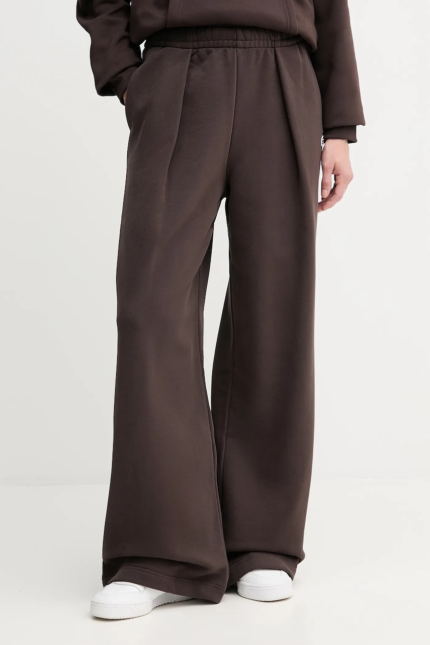 Lacoste pantaloni de trening din bumbac culoarea maro, uni, XF5248