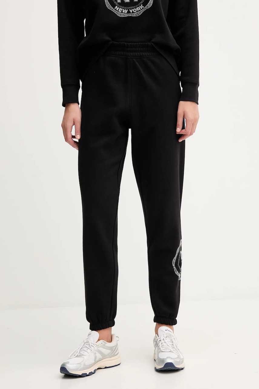 Dkny pantaloni de trening culoarea negru, cu imprimeu, DP5P3667