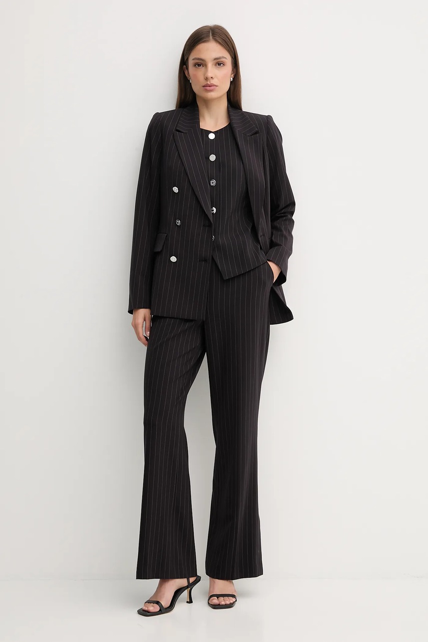 Брюки Dkny цвет чёрный широкие высокая посадка UE5PS047