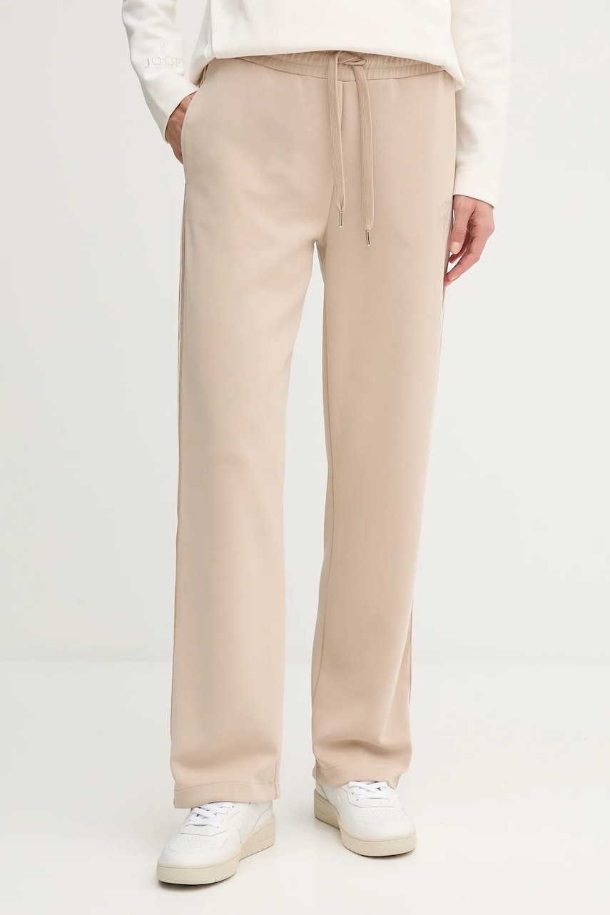 Joop! pantaloni de trening culoarea bej, cu imprimeu, 30047774