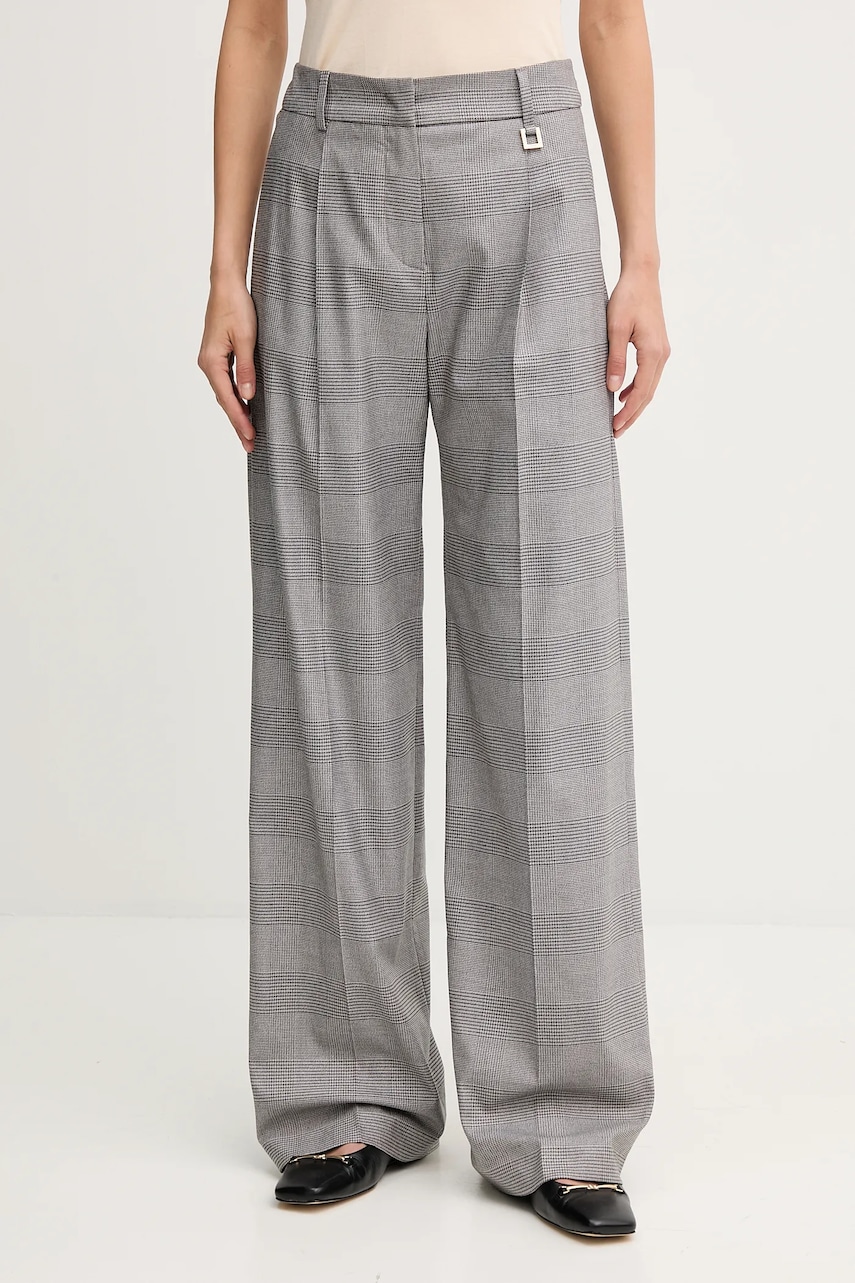 Joop! pantaloni culoarea gri, lat, high waist, 30047916