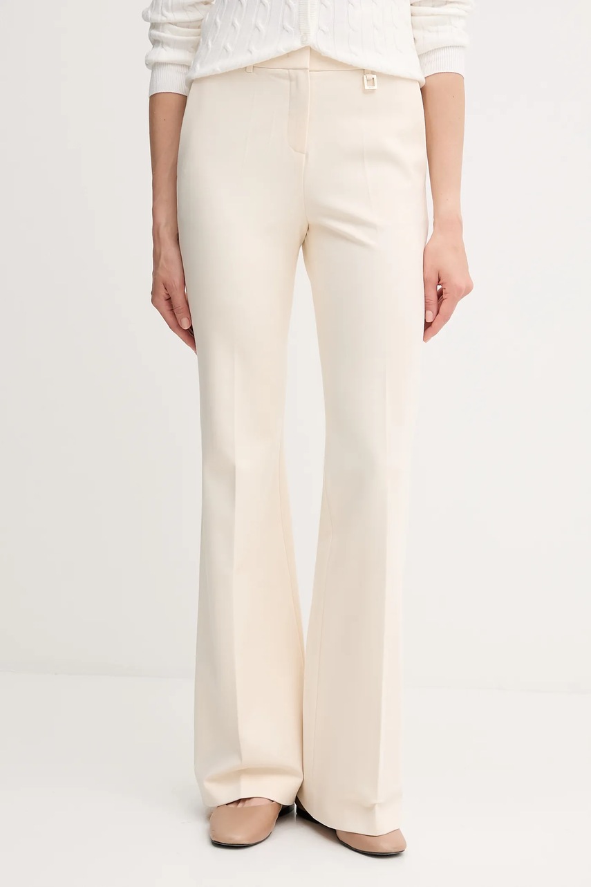 Joop! pantaloni culoarea bej, lat, high waist, 30047952