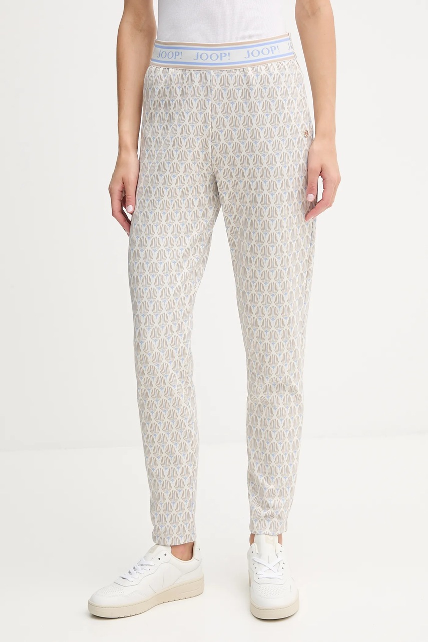 Joop! pantaloni de trening culoarea bej, cu imprimeu, 30049337