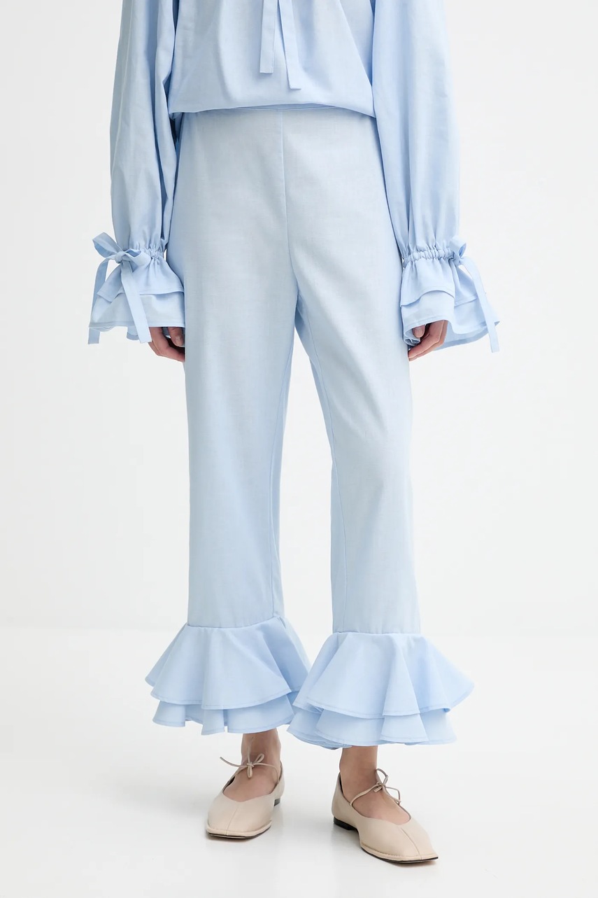 The Sleeper pantaloni din in drept, high waist, CHPT06P010N