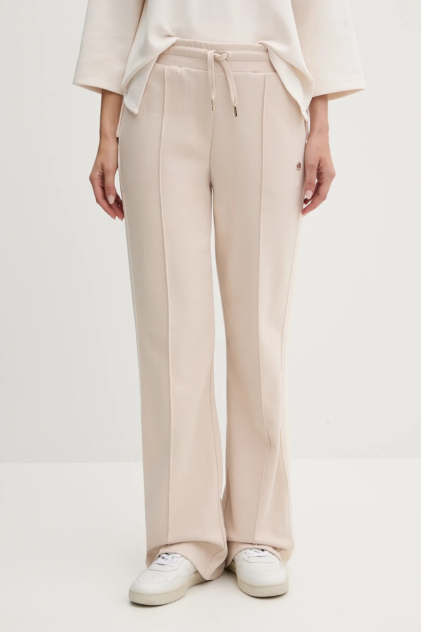Joop! pantaloni de trening culoarea bej, cu imprimeu, 30048466