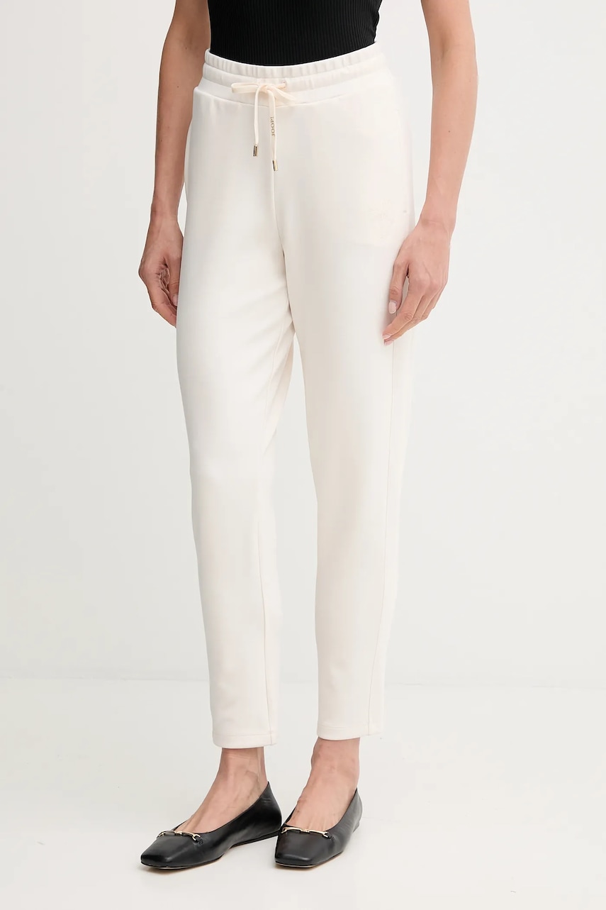 Joop! pantaloni de trening culoarea bej, cu imprimeu, 30048598 Joop! pantaloni de trening culoarea bej, cu imprimeu, 30048598