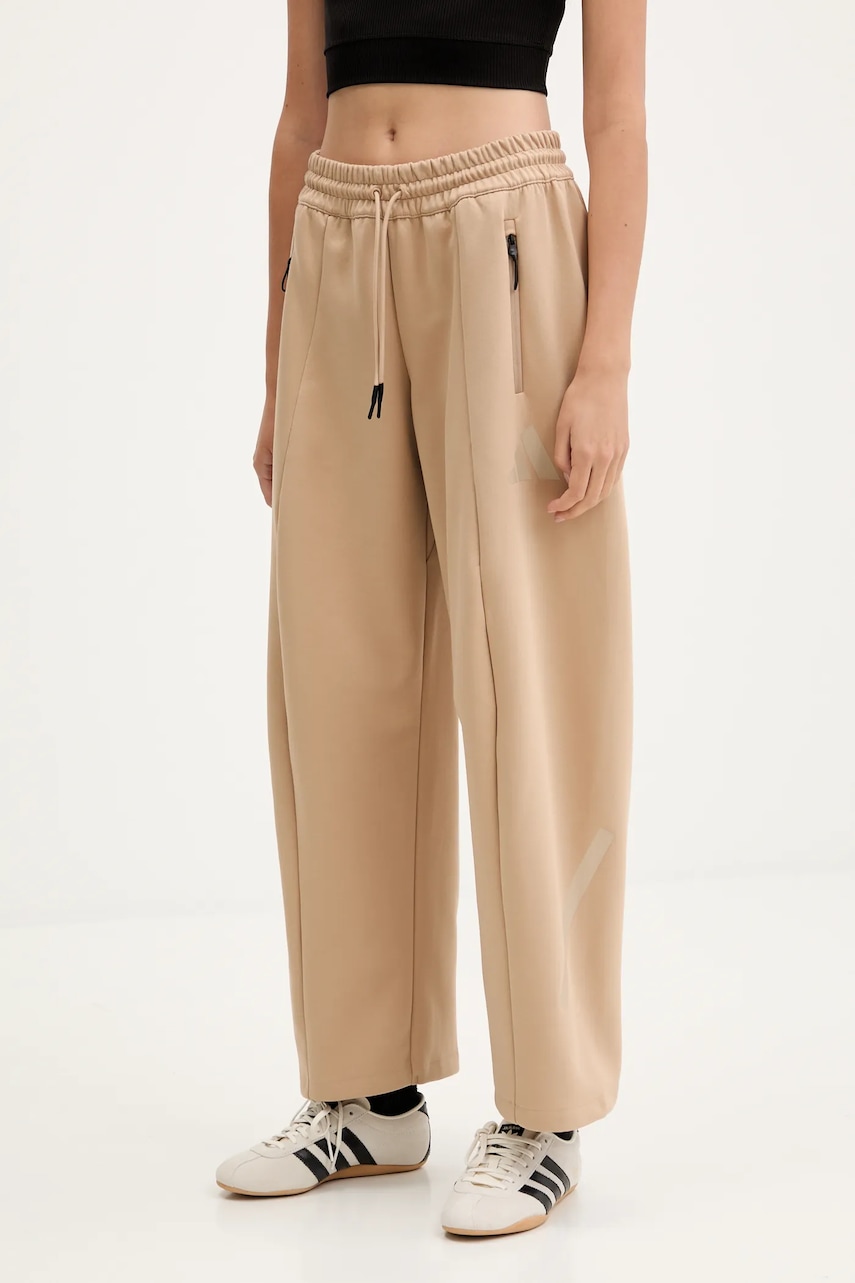 adidas pantaloni de trening Z.N.E. culoarea bej, uni, JW7770