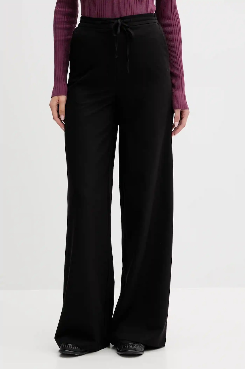 Colmar pantaloni culoarea negru, lat, high waist, 0606.2ZW