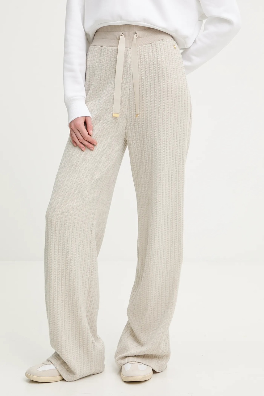Colmar pantaloni culoarea bej, lat, high waist, 9257.9ZX