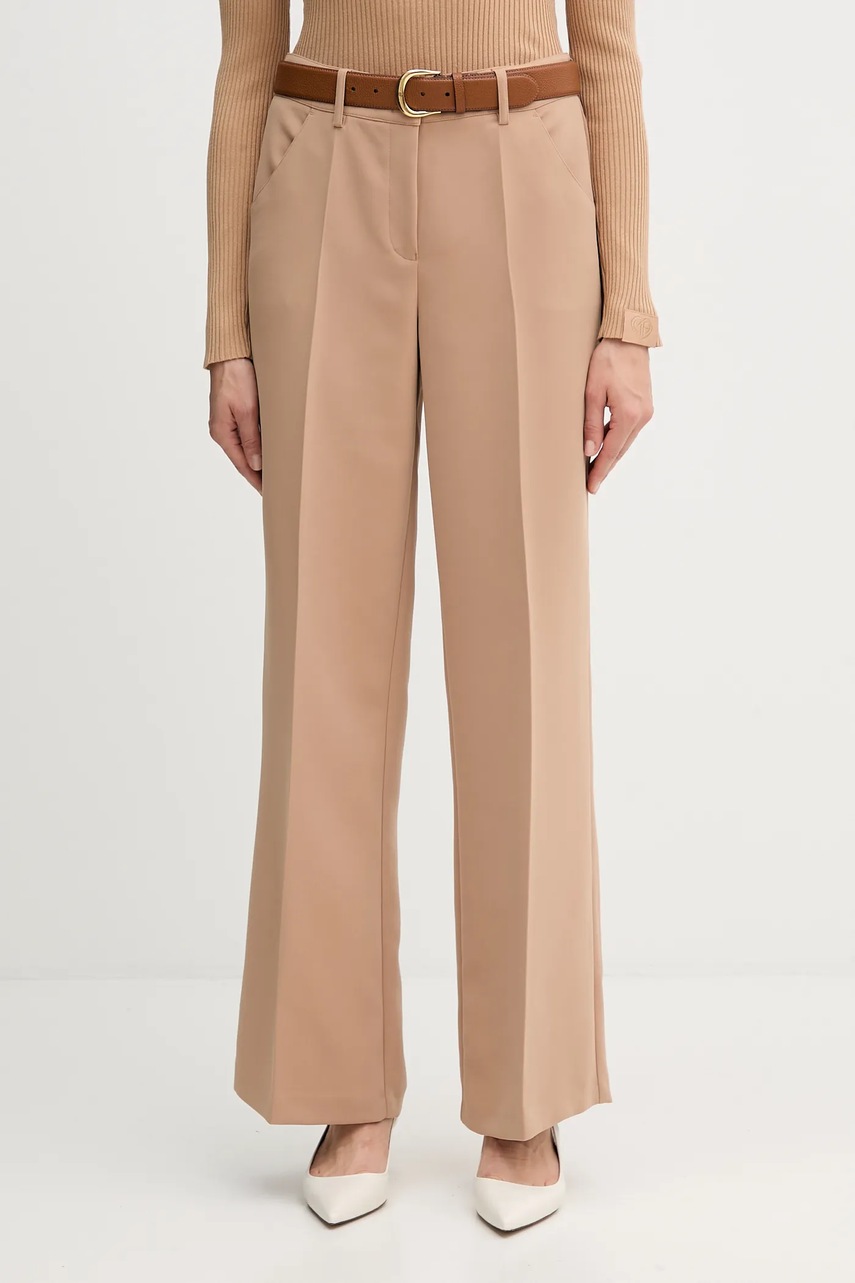 Marc Aurel pantaloni culoarea bej, lat, high waist, 1923-2000-93485