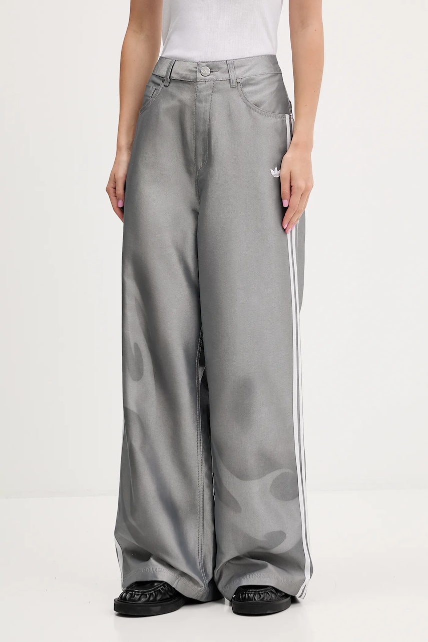 adidas Originals jeans Baggy Shine Dnm culoarea gri, KE9800