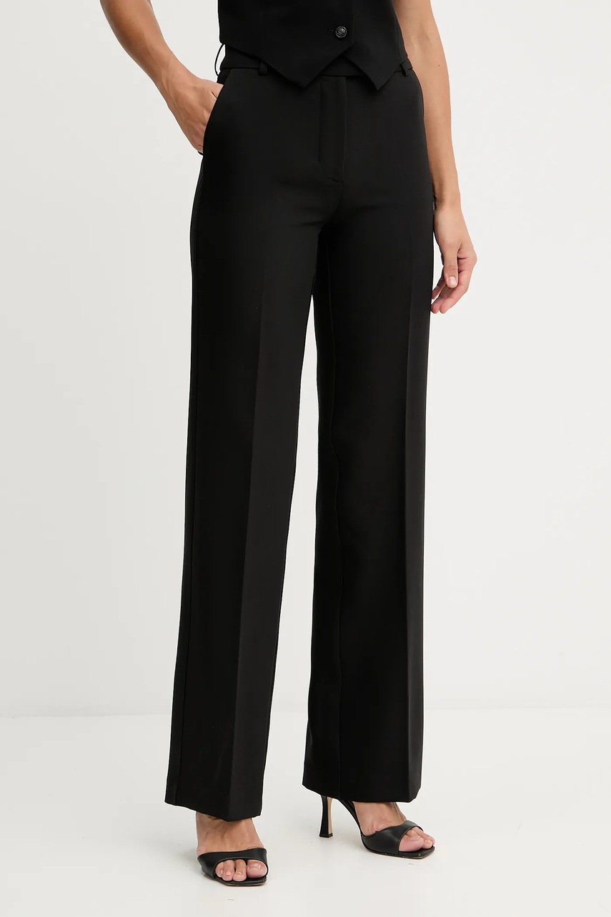 Levně Kalhoty Marciano Guess DALIA dámské, černá barva, high waist, 5BGB01 7046A