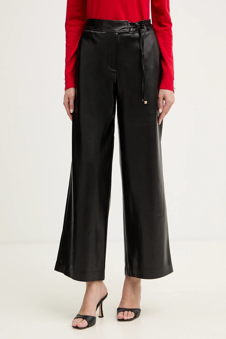 Levně Kalhoty Marciano by Guess GLADYS dámské, černá barva, high waist, 5BGB08 7389A