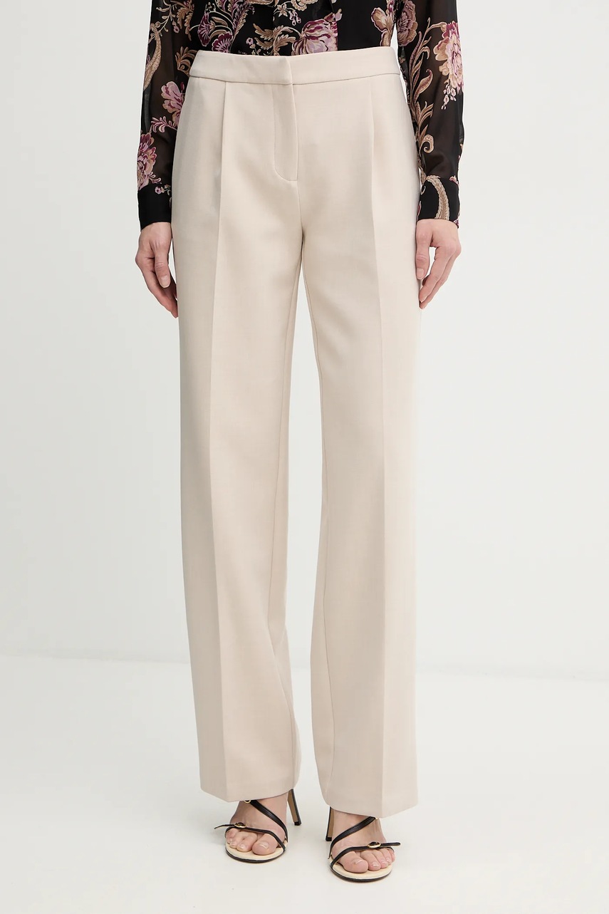 Levně Kalhoty Marciano by Guess BESSY dámské, béžová barva, high waist, 5BGB05 7346A