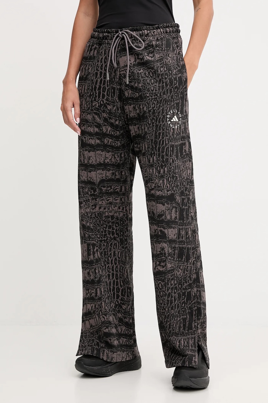 adidas by Stella McCartney pantaloni de trening culoarea negru, cu imprimeu, JN2216