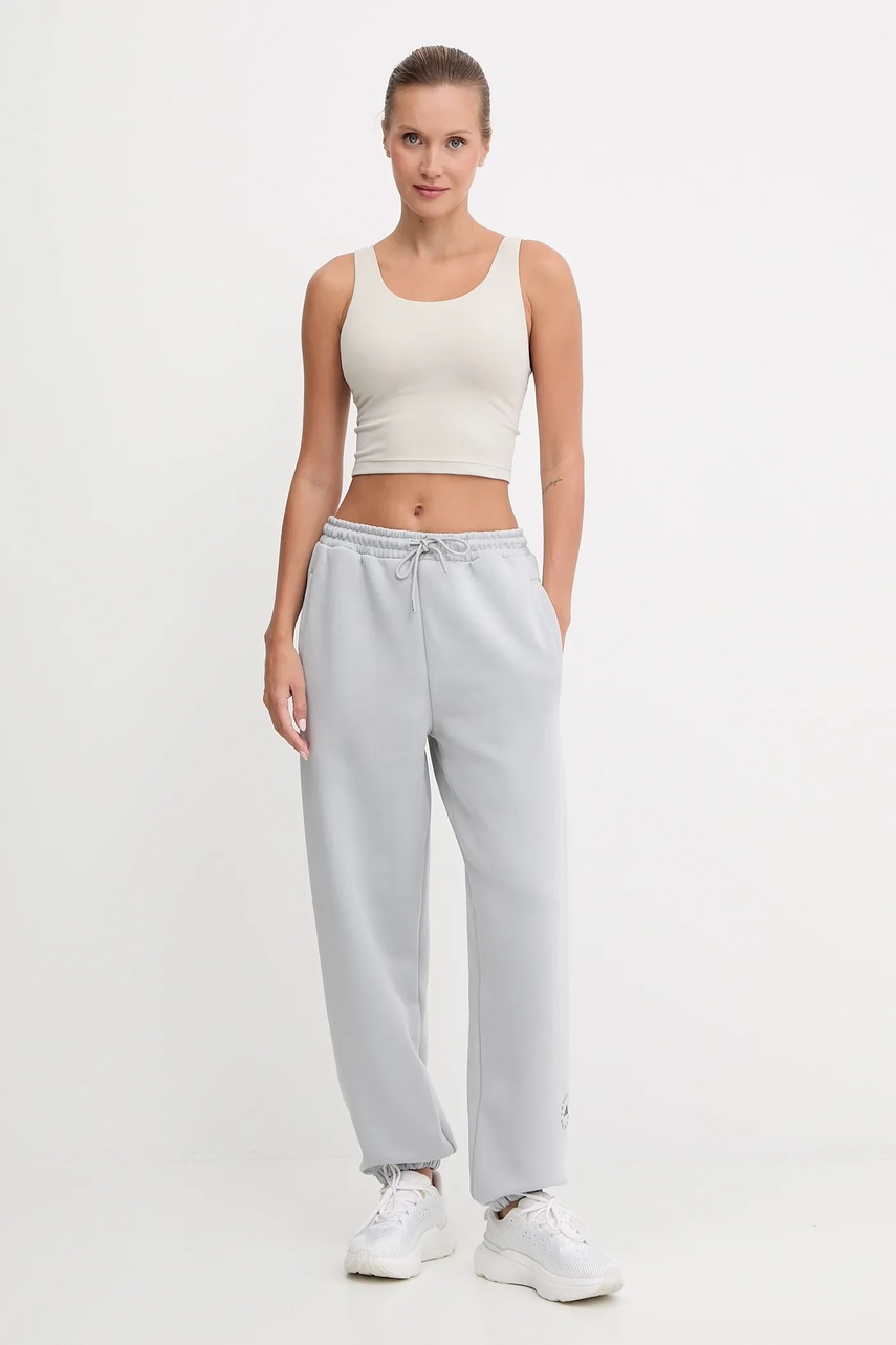 Спортивные штаны adidas by Stella McCartney цвет серый однотонные JX6777