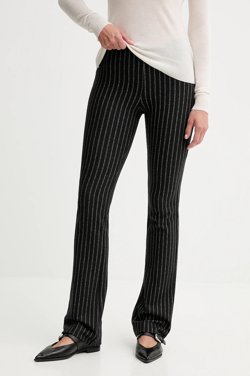 Sessun pantaloni culoarea negru, drept, medium waist, 25107035