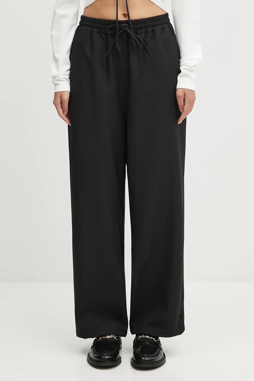 Y-3 pantaloni 3S Track culoarea negru, lat, high waist, JV6772